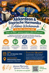 Akkordeon & Steirische Harmonika Erlebnis-Wochenende in der Eifel November 2026